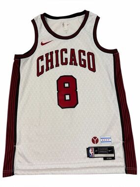 Nike Chicago Bulls Zach Lavine City Edition Jersey Mens Large White Swingman